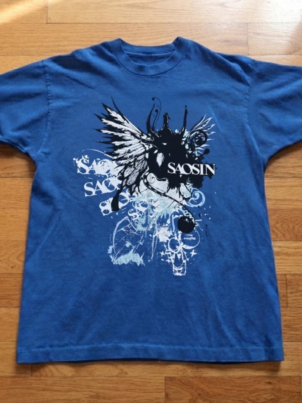 Blue Graphic Crewneck T‑Shirt